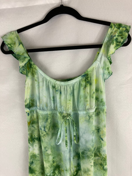 Ladies Green Crush Ice-Dyed Fairy Tank Dress, S