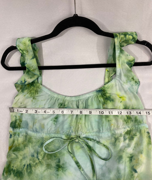 Ladies Green Crush Ice-Dyed Fairy Tank Dress, S