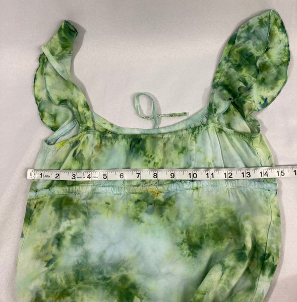 Ladies Green Crush Ice-Dyed Fairy Tank Dress, S