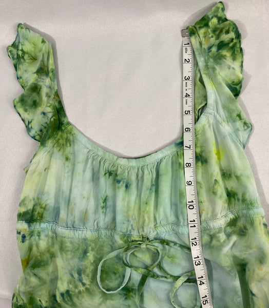 Ladies Green Crush Ice-Dyed Fairy Tank Dress, S