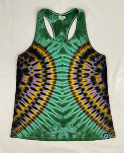 Women's Earthy Green Tie-dyed Racerback Tank, 2X