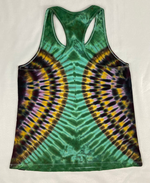 Women's Earthy Green Tie-dyed Racerback Tank, 2X