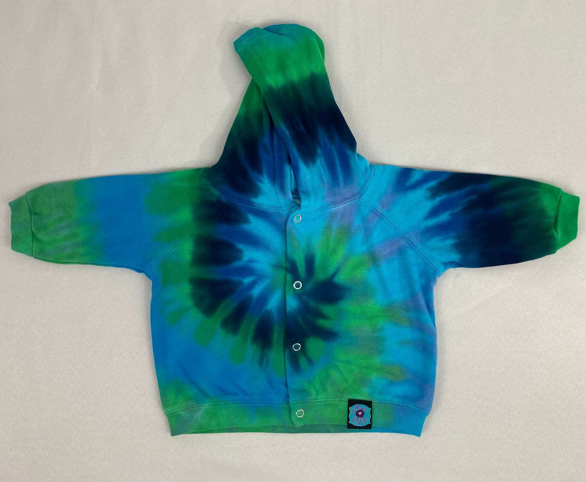 Baby Blue/Green Spiral Tie-dyed Jacket, 12M - 18M