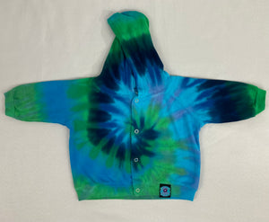 Baby Blue/Green Spiral Tie-dyed Jacket, 12M - 18M