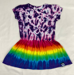 Toddler Pink/Rainbow Tie-Dyed Dress, 2