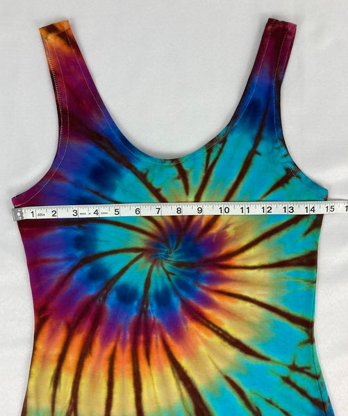 Women’s Earthy Rainbow Tie-Dyed Bodycon Maxi Dress, S/M