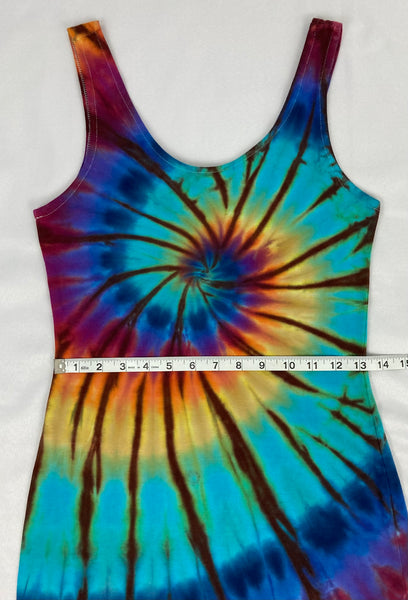 Women’s Earthy Rainbow Tie-Dyed Bodycon Maxi Dress, S/M