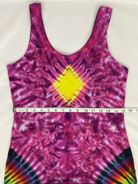 Women’s Pink Rainbow Tie-Dyed Bodycon Maxi Dress, M/L