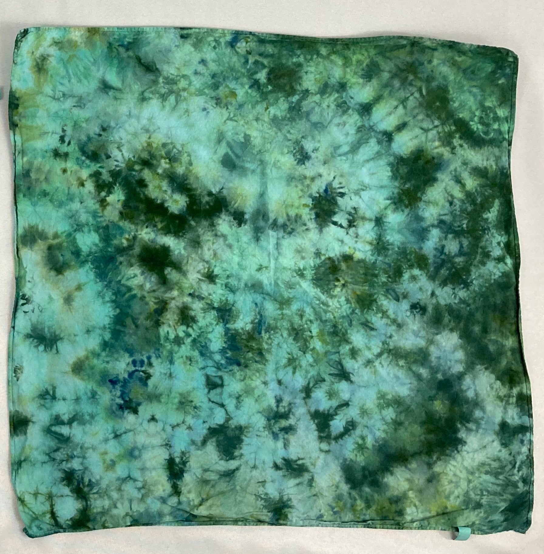 Earth Green Scrunch Ice-Dyed Bandana
