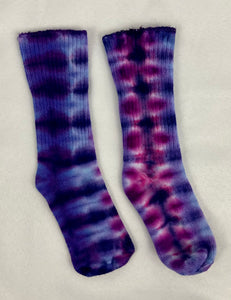 Kids Pink/Purple Tie-Dyed Bamboo Socks, multiple sizes