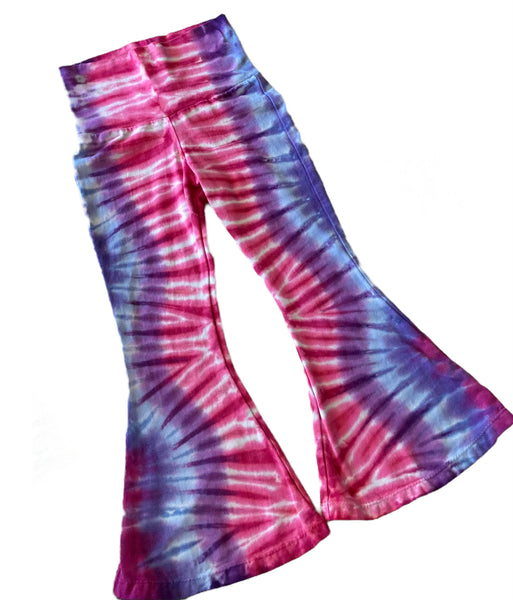 Kids Pink/Purple Tie-dyed Bells, Handmade in USA, Size 3T