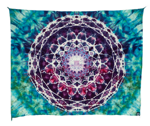 30" x 45" Flower Mandala Ice-dyed Mini Tapestry/Wall Hanging