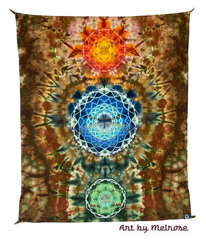 30" x 45" Element Mandala Ice-dyed Mini Tapestry/Wall Hanging