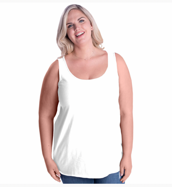 Ladies Multi-Colored Tie-dyed Curvy Tank, 1X & 3X