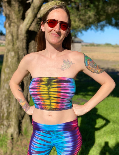Women's Rainbow Tie-Dyed Tube Top, XS, S, L