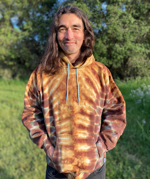 Adult Earthtone Camo Tie-Dyed Pullover Hoodie, XL