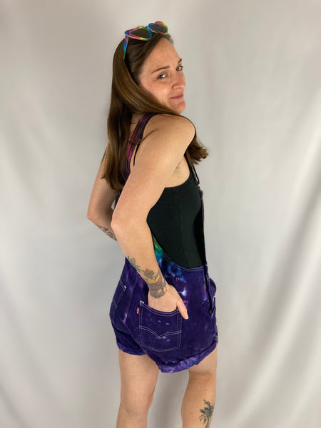 Women’s Purple/Rainbow Tie-dyed LEVI’S Shortalls, S