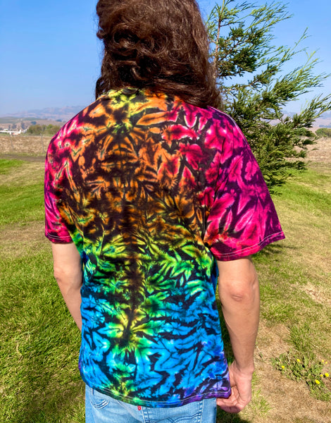 Adult Dark Rainbow Crush Tie-dyed Tee, M