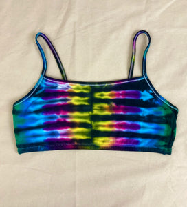 Women's Rainbow/Black Tie-dyed Bralette, S (34)