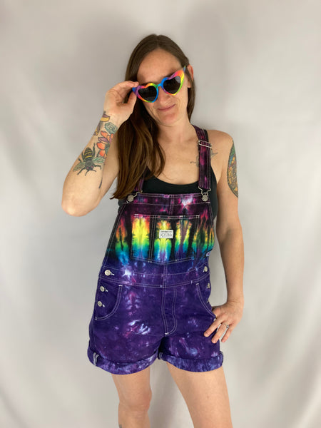 Women’s Purple/Rainbow Tie-dyed LEVI’S Shortalls, S