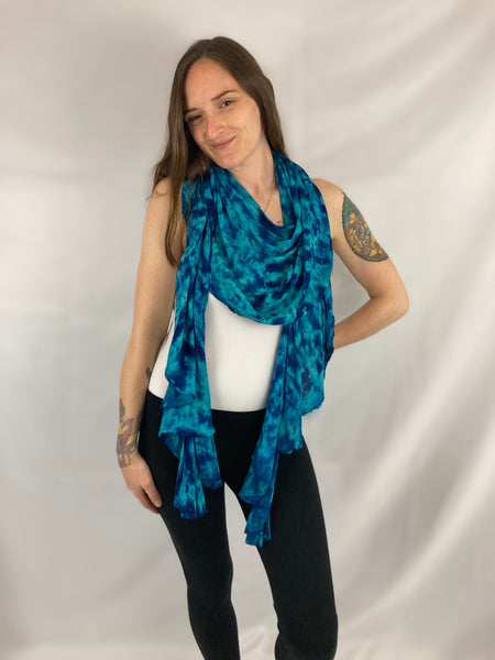 Blue Crush Tie-dyed Rayon Spiral Scarf