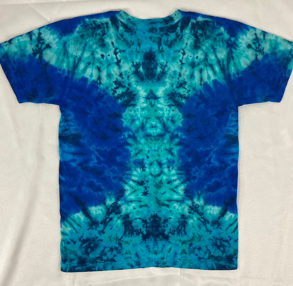 Adult Sunflower/Blue Tie-Dyed Tee, M