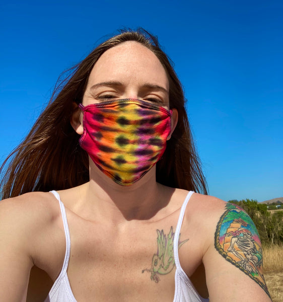 Electric Tiger Stripe Tie-Dyed Face Mask