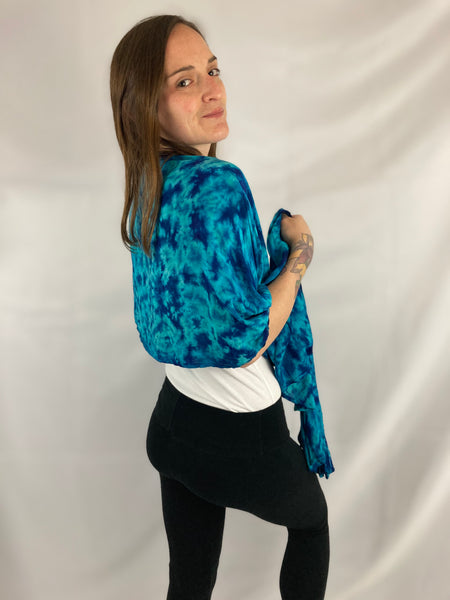 Blue Crush Tie-dyed Rayon Spiral Scarf