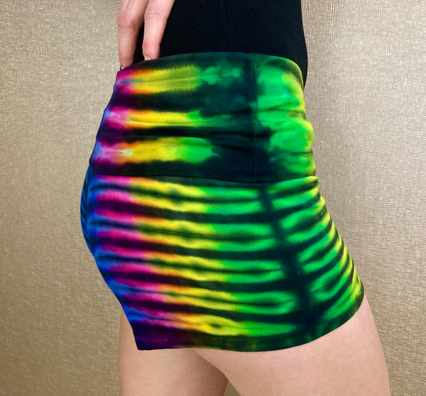 Women’s Rainbow/Black Tie-dyed Hot Shorts, S
