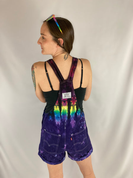 Women’s Purple/Rainbow Tie-dyed LEVI’S Shortalls, S