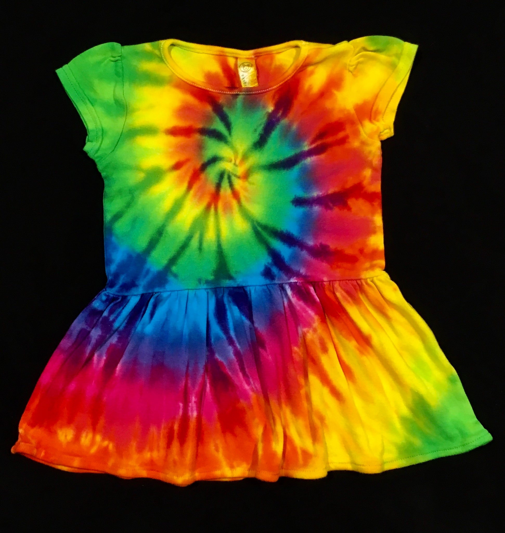 Baby Rainbow Spiral Tie-Dyed Dress, 24M