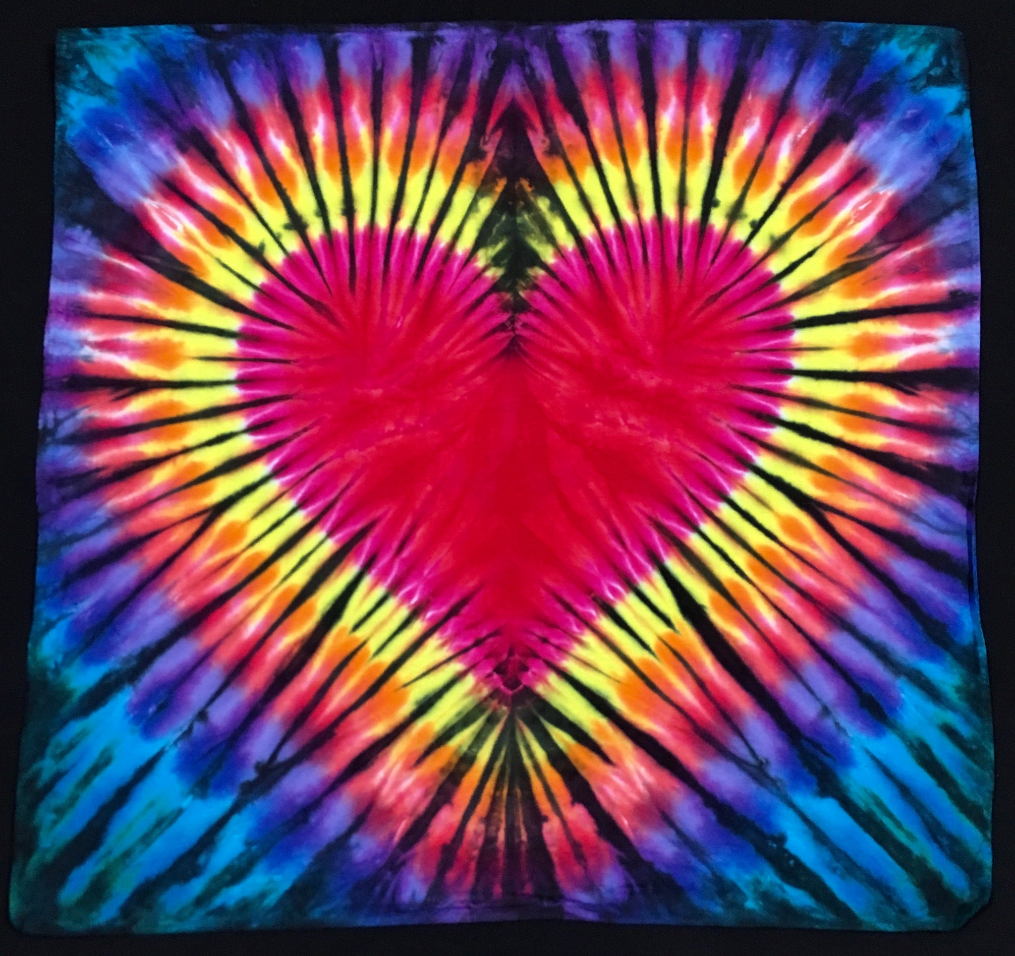 Rainbow Heart Tie-Dyed Bandana