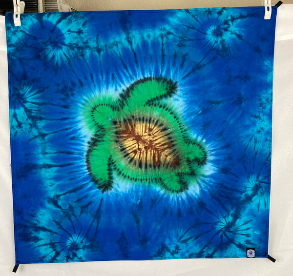 30" x 30" Ocean Turtle Tie-dyed Mini Tapestry/Wall Hanging