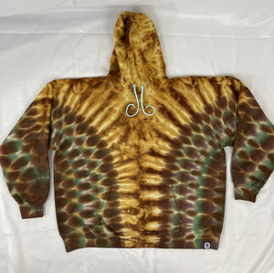 Adult Earthtone Camo Tie-Dyed Pullover Hoodie, XL