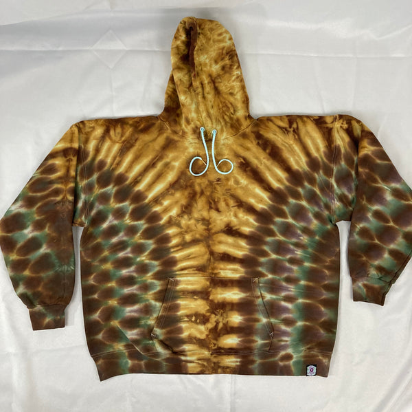 Adult Earthtone Camo Tie-Dyed Pullover Hoodie, XL