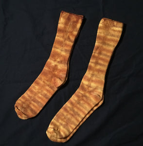 Adult Tan Tie-Dyed Bamboo Socks, 9-11