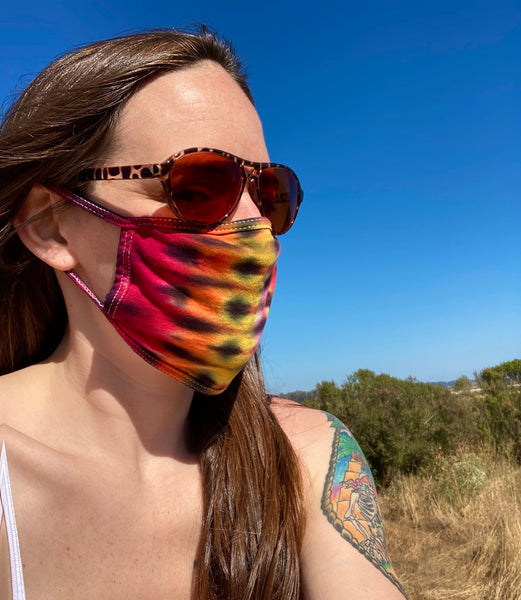 Electric Tiger Stripe Tie-Dyed Face Mask