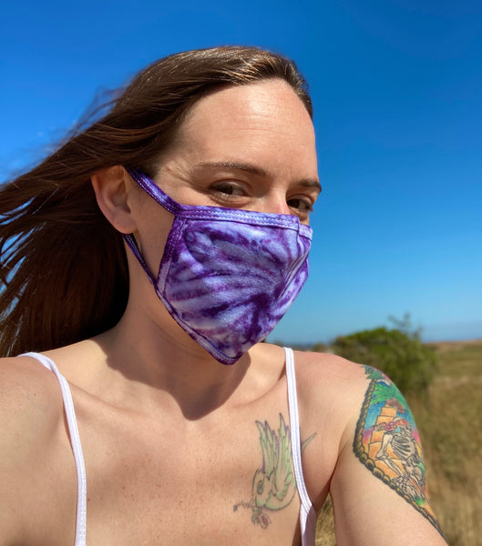 Light Purple Swirl Tie-Dyed Face Mask