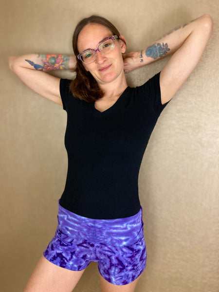 Women’s Purple Crush Tie-dyed Hot Shorts, S