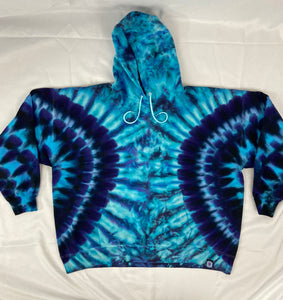 Adult Blue/Purple Tie-Dyed Pullover Hoodie, 2XL