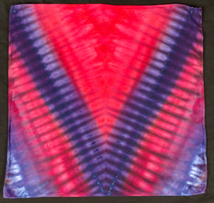 Red/Purple Pleated Ice-Dyed Bandana