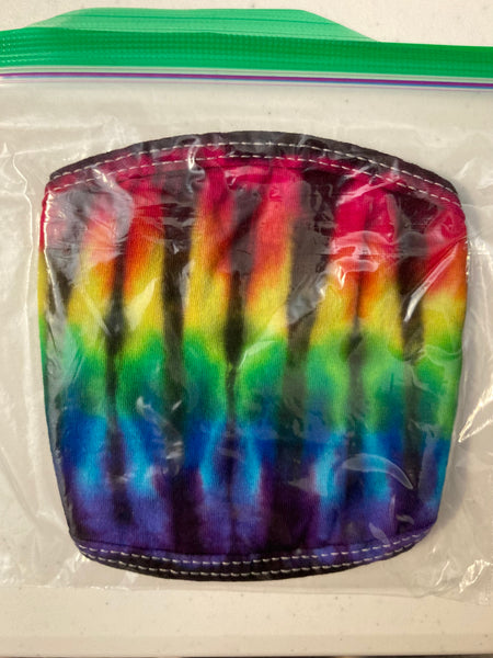 Black/Rainbow Tie-Dyed Face Mask