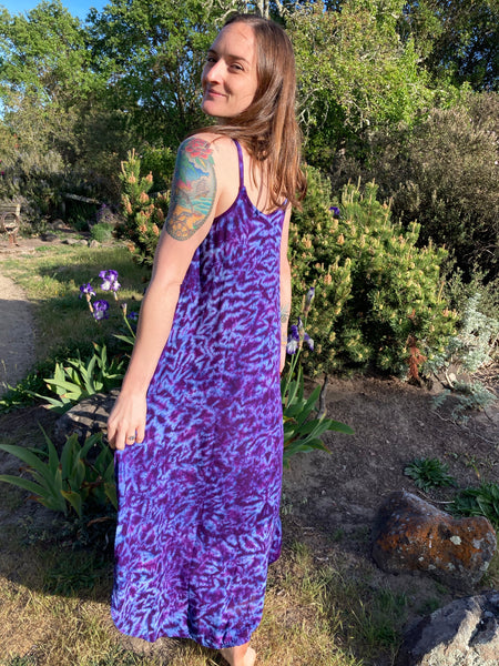 Women's Purple Crush Tie-Dyed Rayon Maxi Dress, S