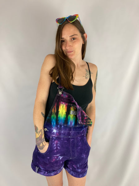Women’s Purple/Rainbow Tie-dyed LEVI’S Shortalls, S