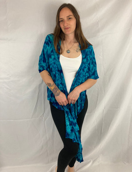 Blue Crush Tie-dyed Rayon Spiral Scarf