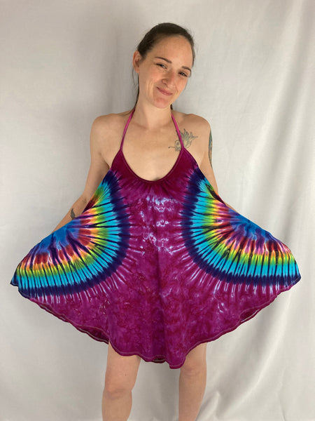 Women's Amethyst Rainbow Tie-Dyed Pocket Dress, XS/S & M/L