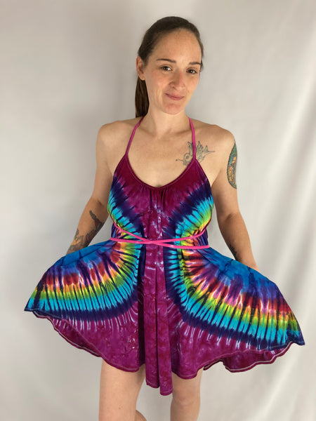 Women's Amethyst Rainbow Tie-Dyed Pocket Dress, XS/S & M/L