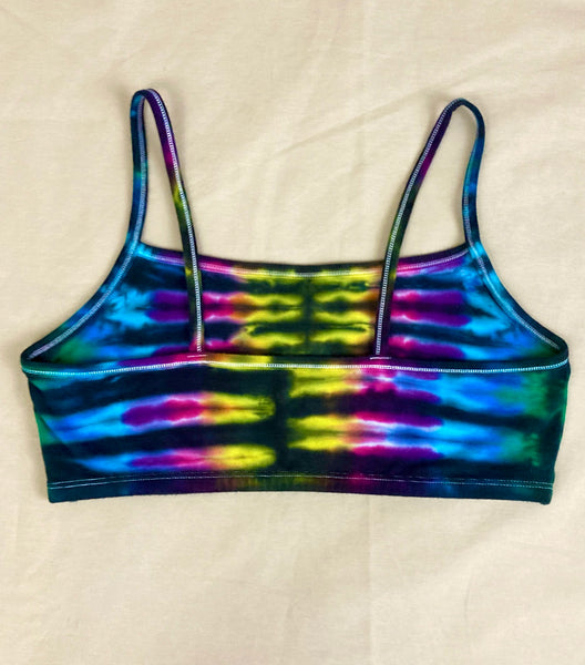 Women's Rainbow/Black Tie-dyed Bralette, S (34)