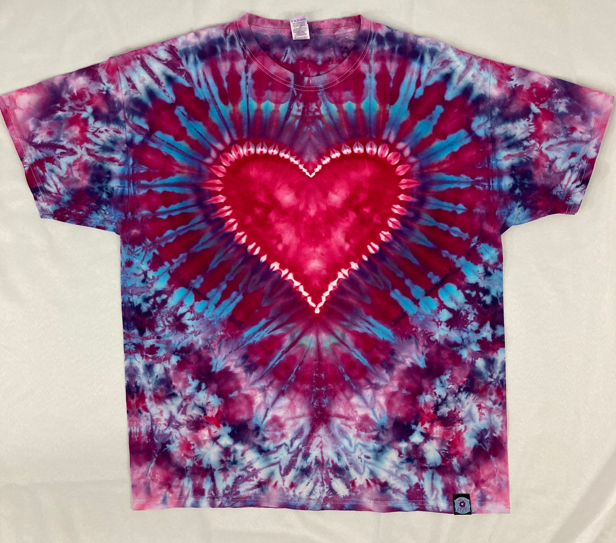 Adult Red/Purple Heart Ice-Dyed Tee, XL