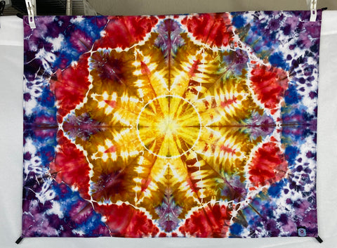 36" x 28" Flower Mandala Ice-dyed Mini Tapestry/Wall Hanging